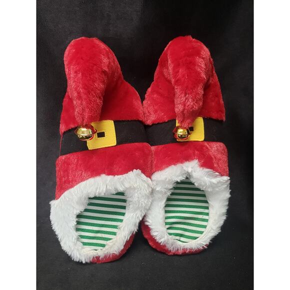 DanDee Collector's Choice Red Santa Belt Christmas Elf Jingle Bell Slippers - Picture 9 of 9